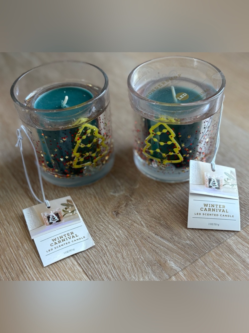 2 - THRESHOLD WINTER CARNIVAL SCENTED LED CANDLE LOT 2.5 Oz. NEW NWT
